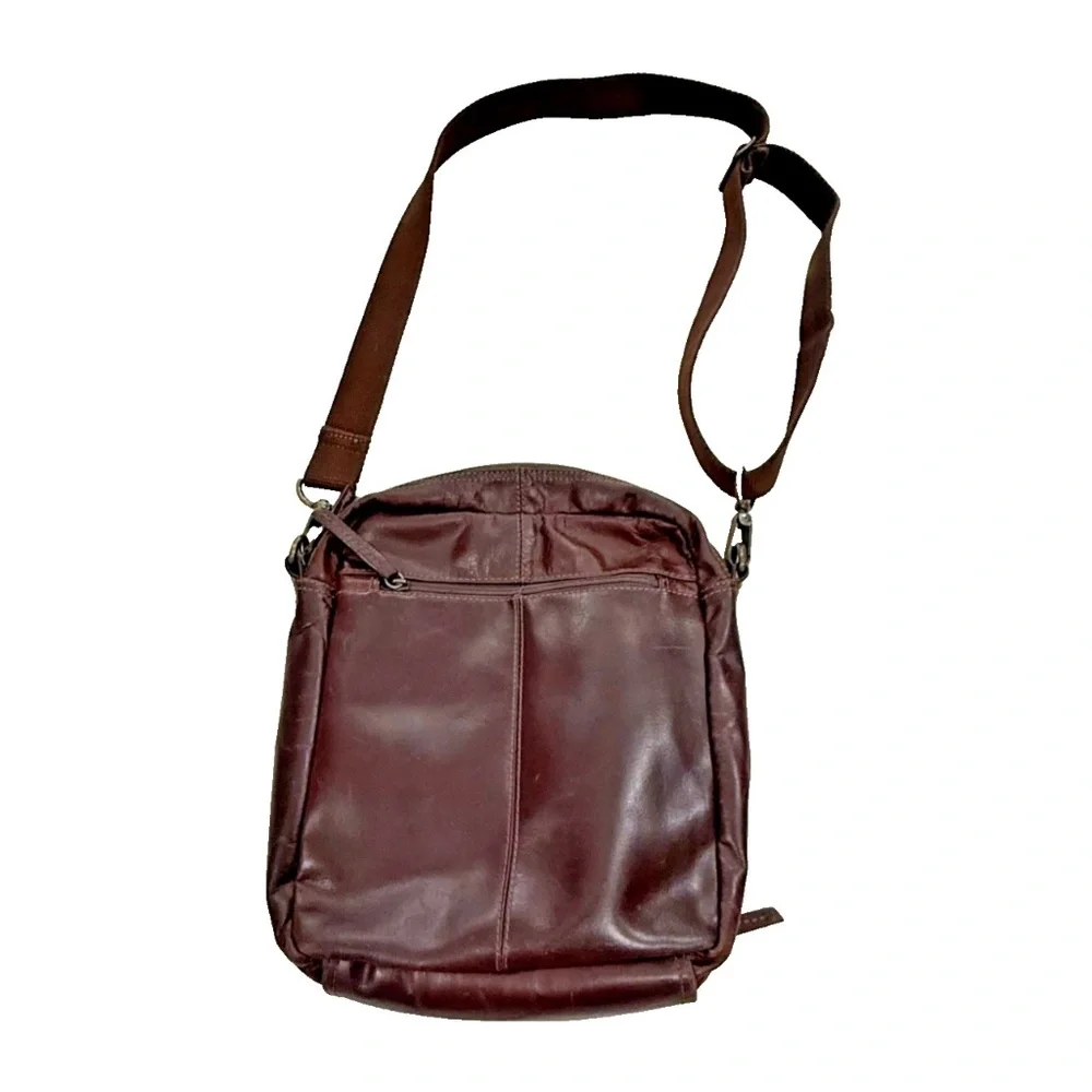 PELLE Studio Vintage‎ Brown Genuine Leather Multi-Pocket Messenger Bag 11